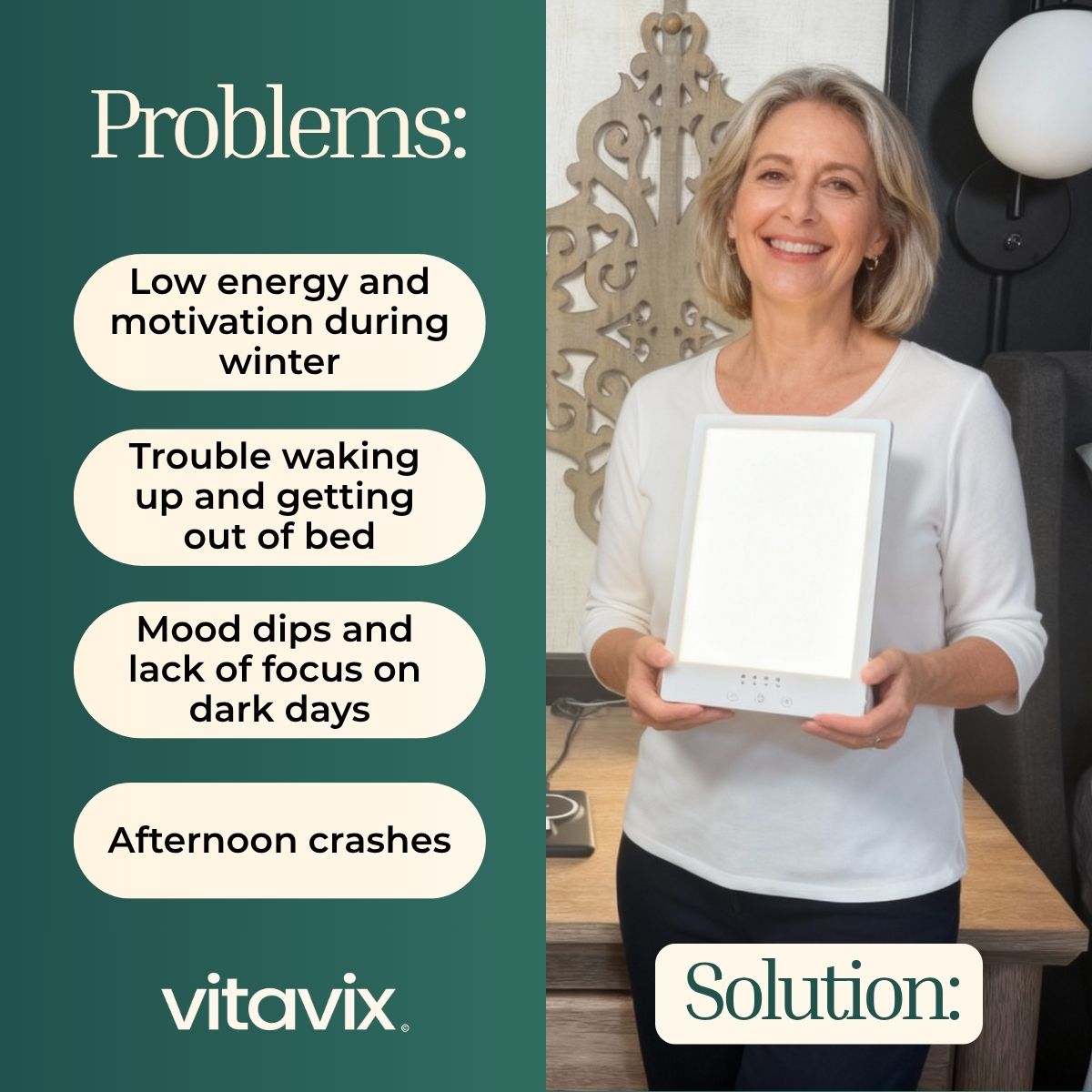 Vitavix Light Therapy Lamp - Restore Your Energy and Mood
