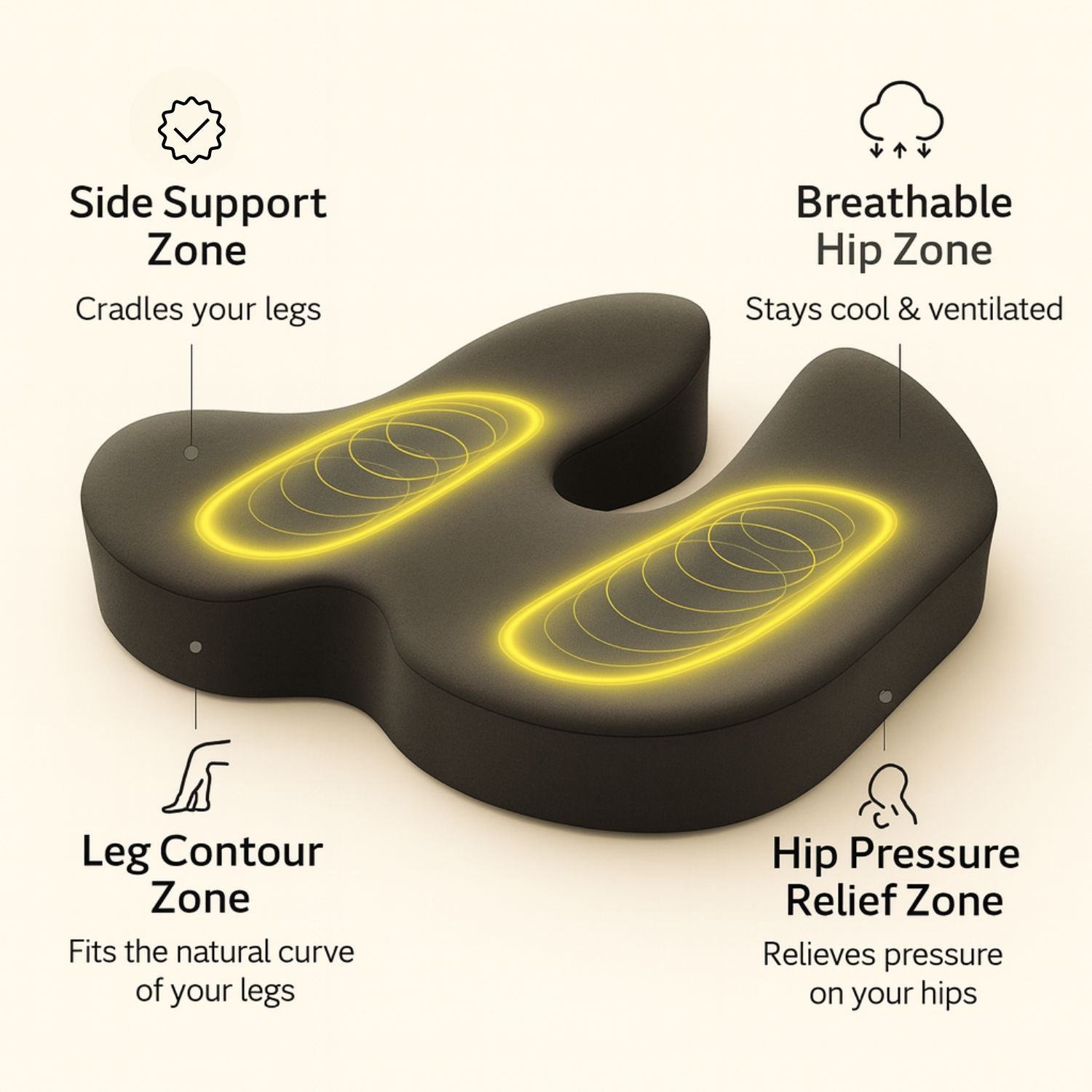 Vitavix™ Seat Cushion - Complete Back & Tailbone Relief