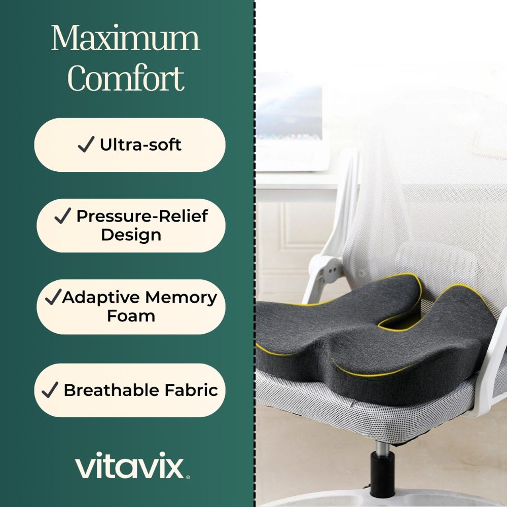 Vitavix™ Seat Cushion - Complete Back & Tailbone Relief